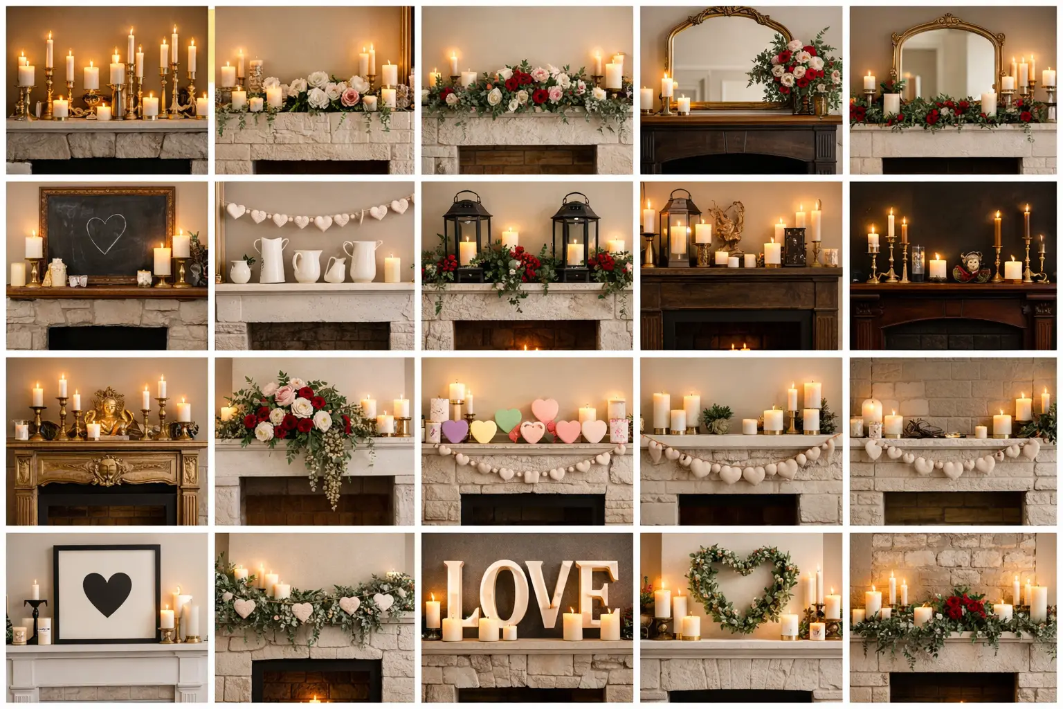 valentine mantel decor ideas