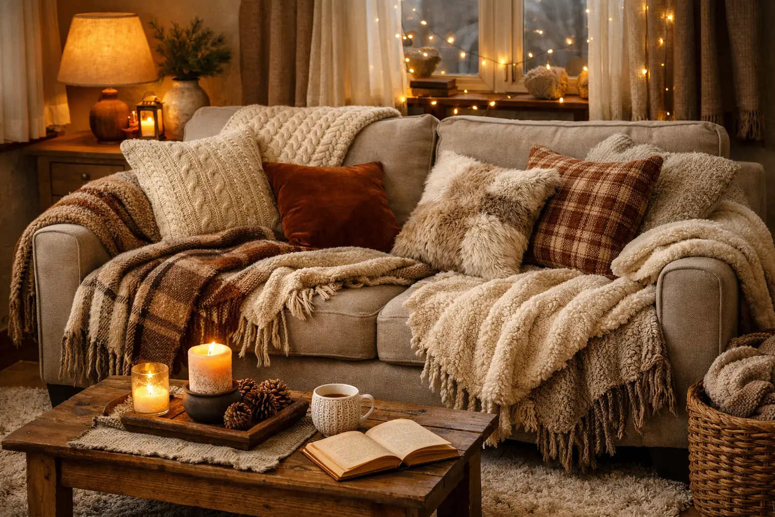 Add Cozy Textiles for Warmth