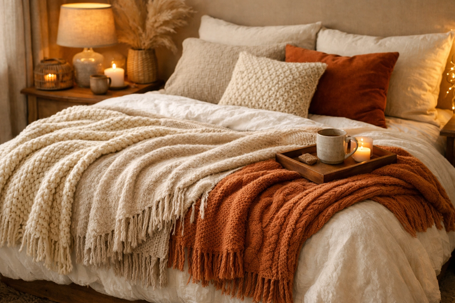 Add Cozy Throw Blankets