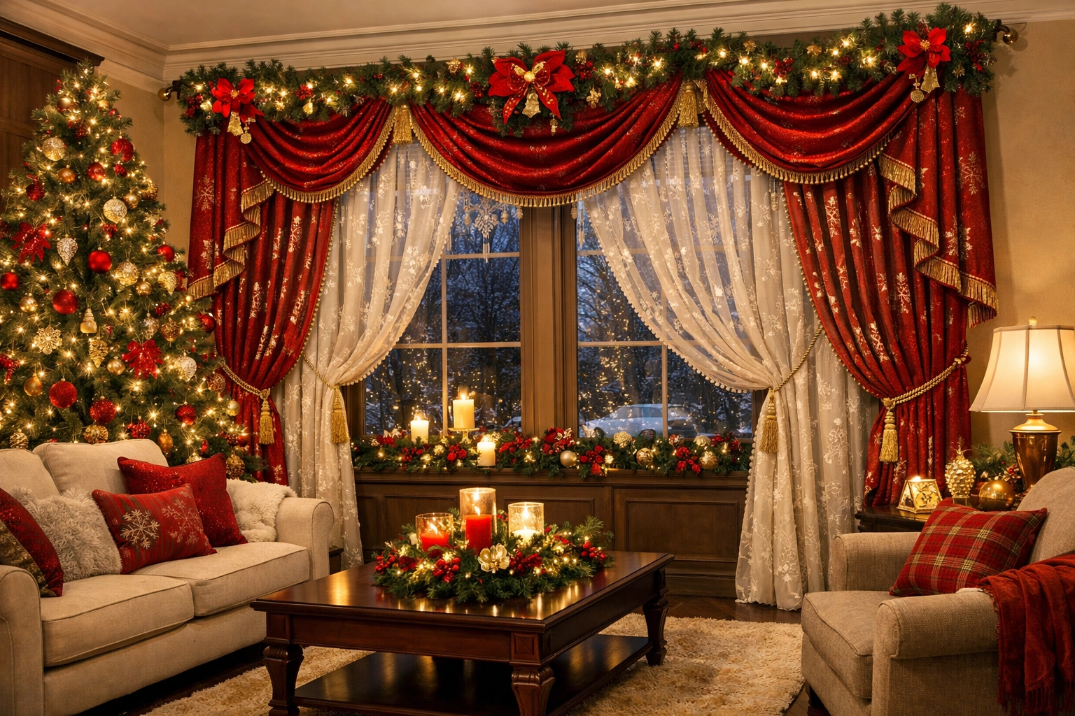 Add Festive Curtains or Drapes