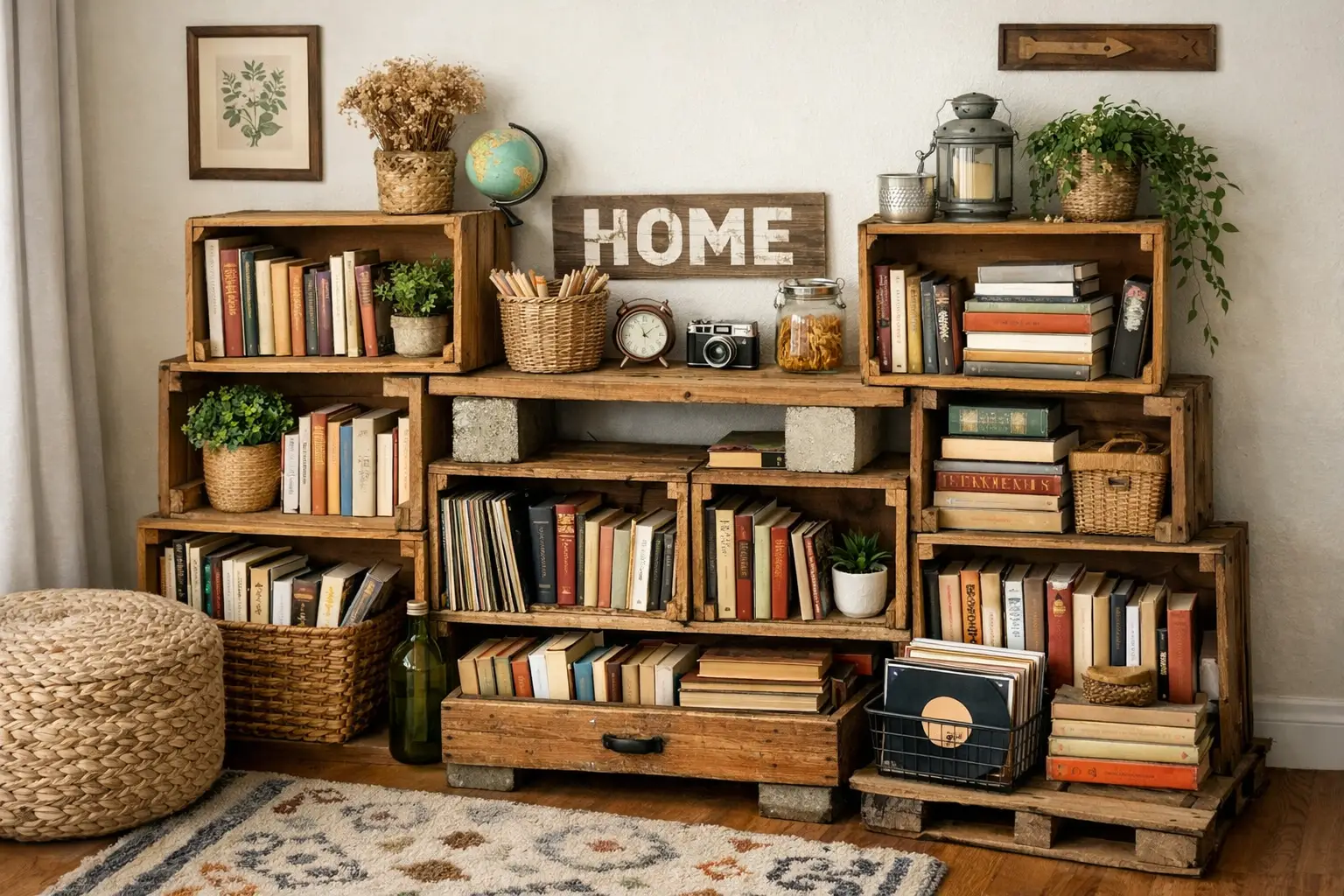 Budget Friendly DIY Bookshelves