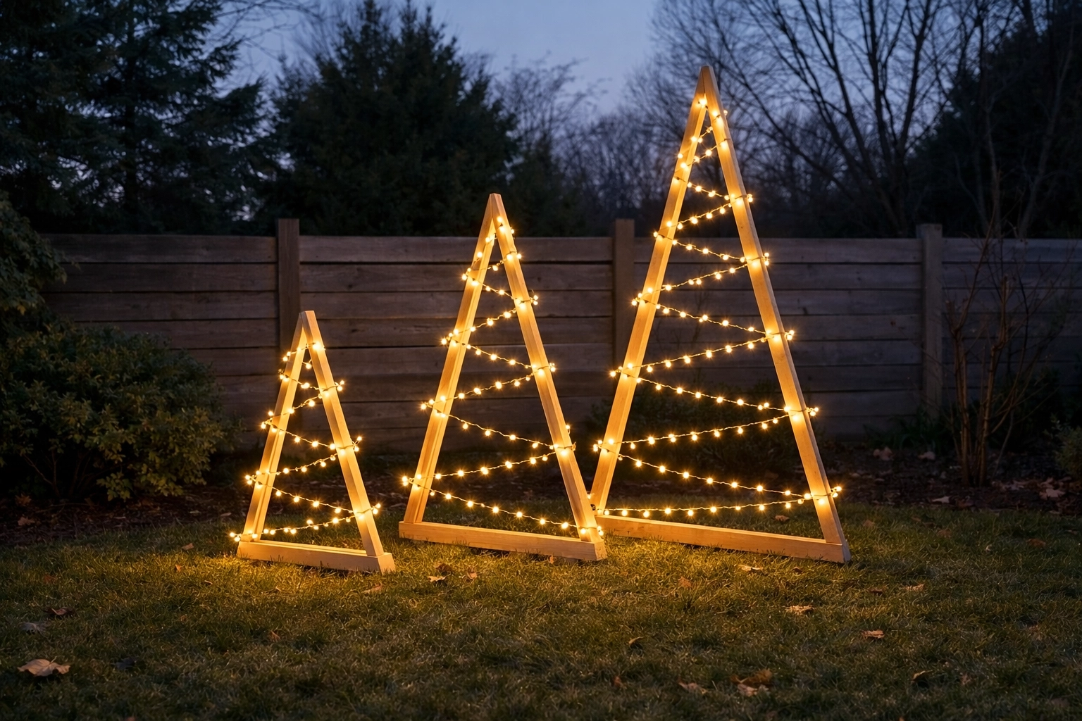DIY Lighted Christmas Trees