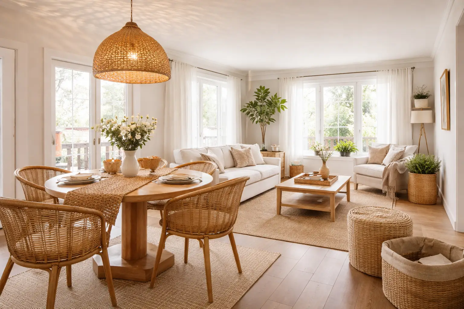 Incorporate Rattan Wicker and Natural Woven Textures