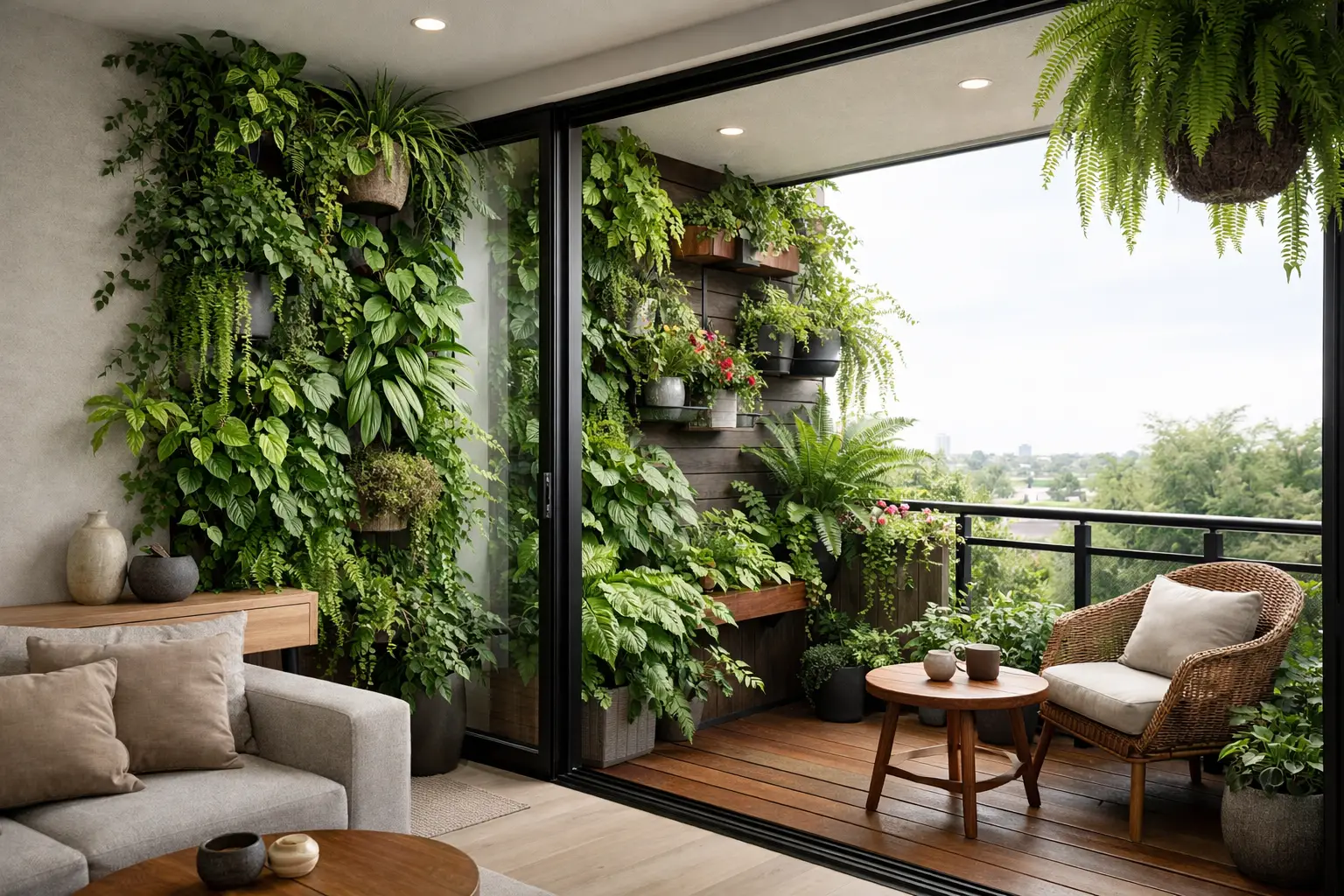 Combining Indoor and Outdoor Greenery