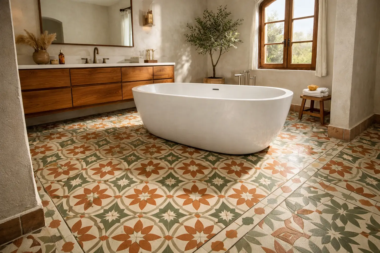 Install Vintage-Inspired Patterned Tile for Character