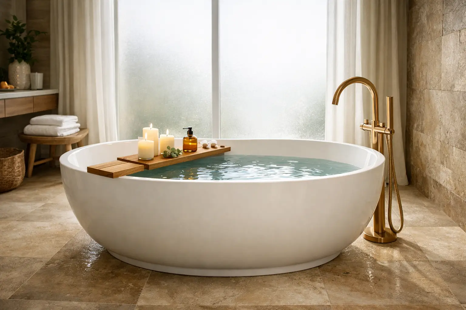 Install a Freestanding Soaking Tub as the Focal Point