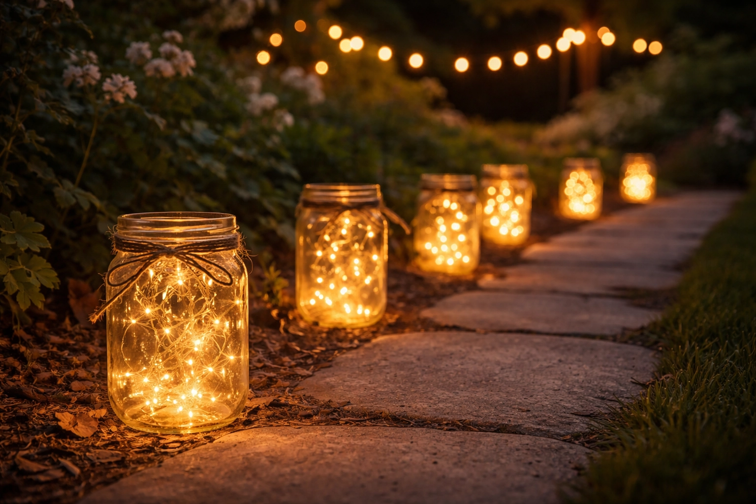 Mason Jar Lanterns with Lights