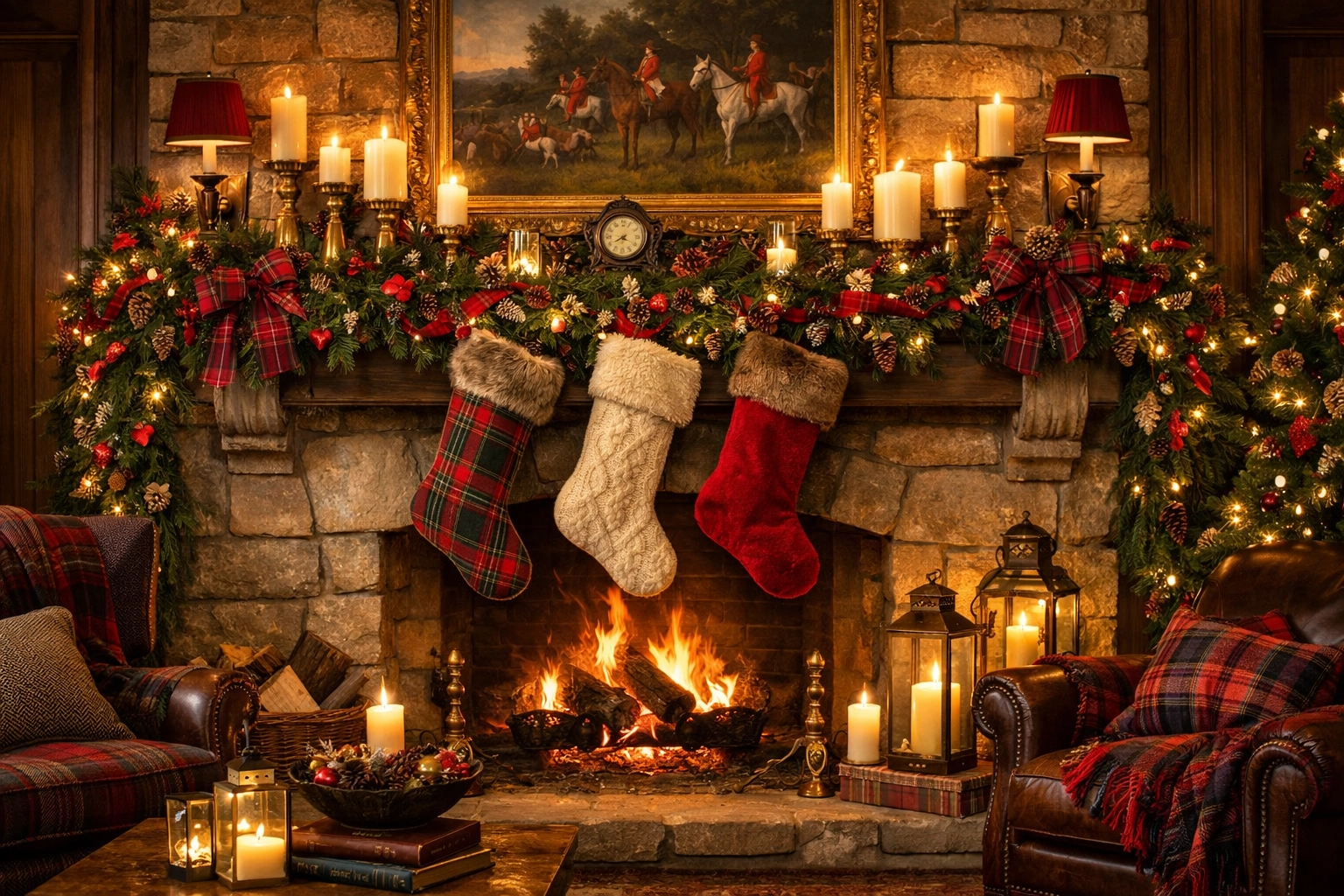 Ralph Lauren Christmas Cozy Fireplace Decor