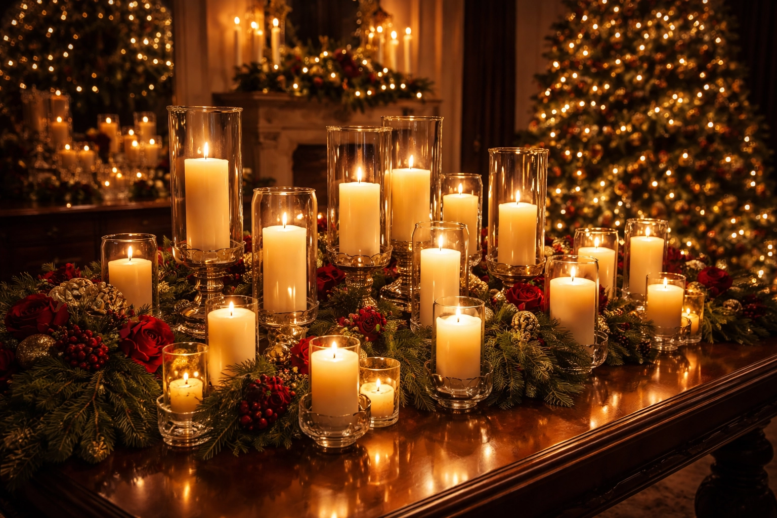Ralph Lauren Christmas Elegant Candle Display