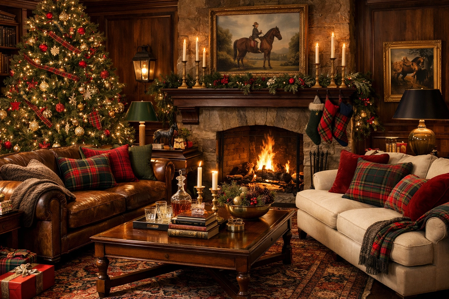 Ralph Lauren Christmas Living Room Elegance