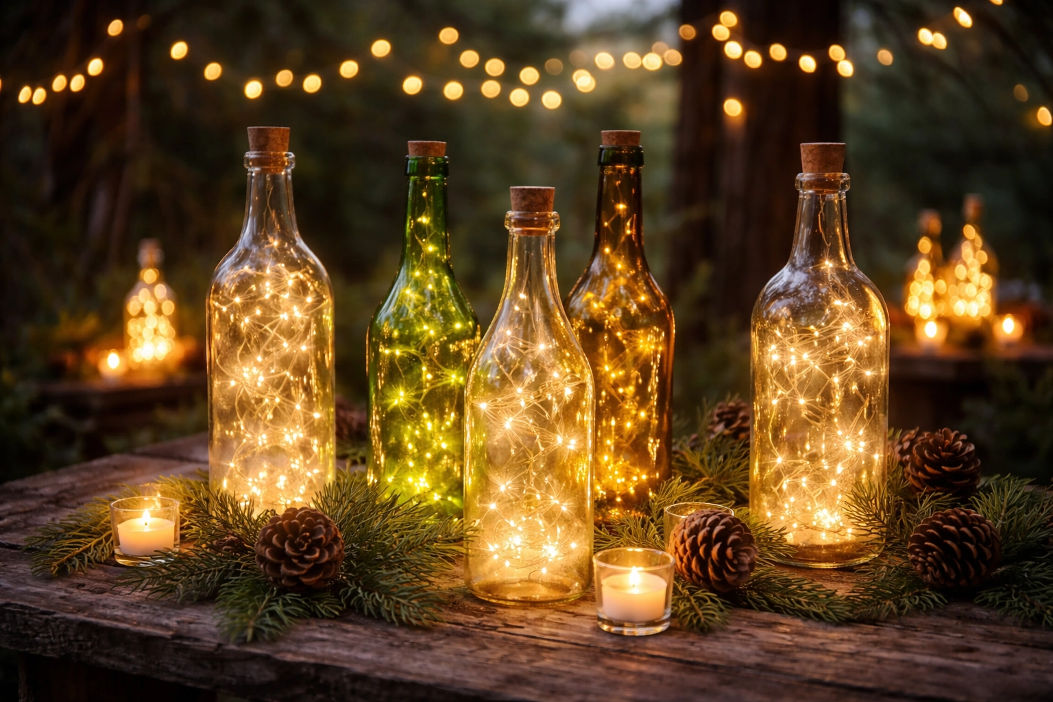 Recycled Bottle Christmas Lights