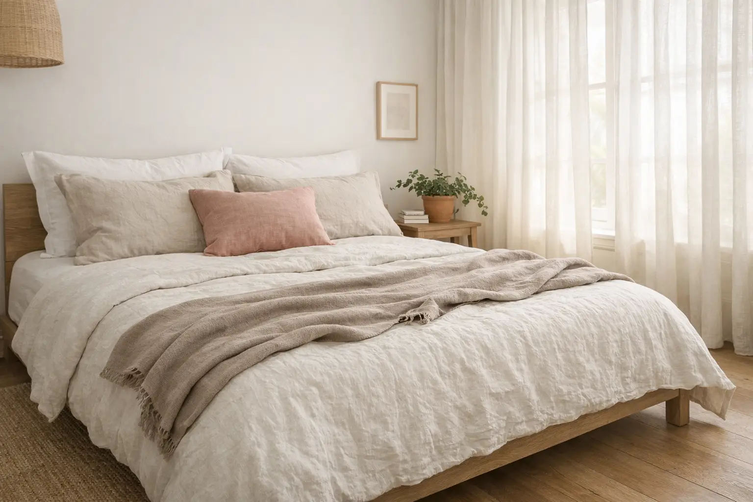 Refresh Bedroom Textiles with Linen in Warm Neutrals