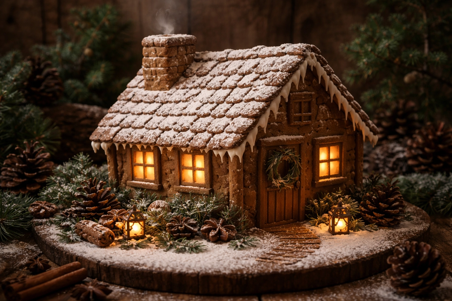 Rustic Gingerbread Cabin
