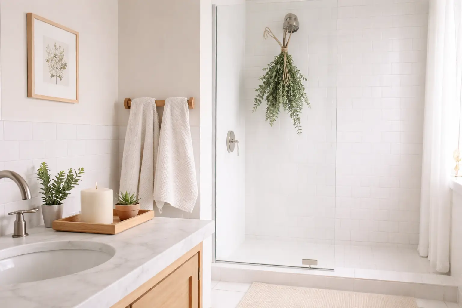Spa-Inspired Neutral Spring Bathroom Updates