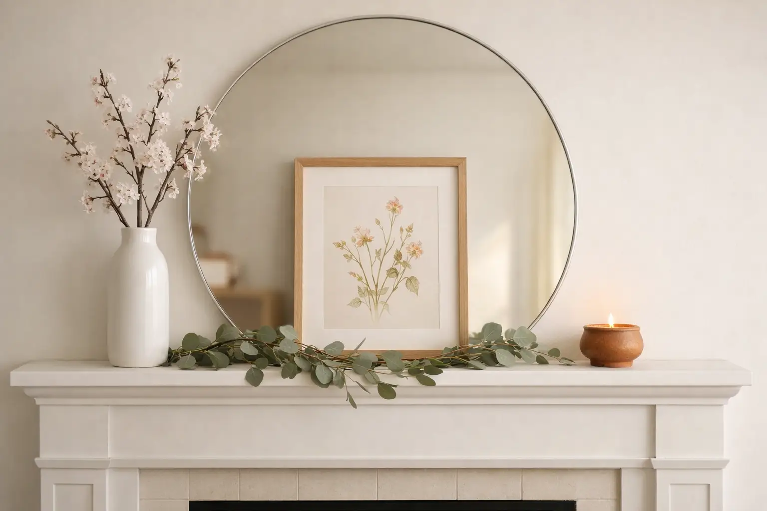 Style a Modern Spring Mantel Display