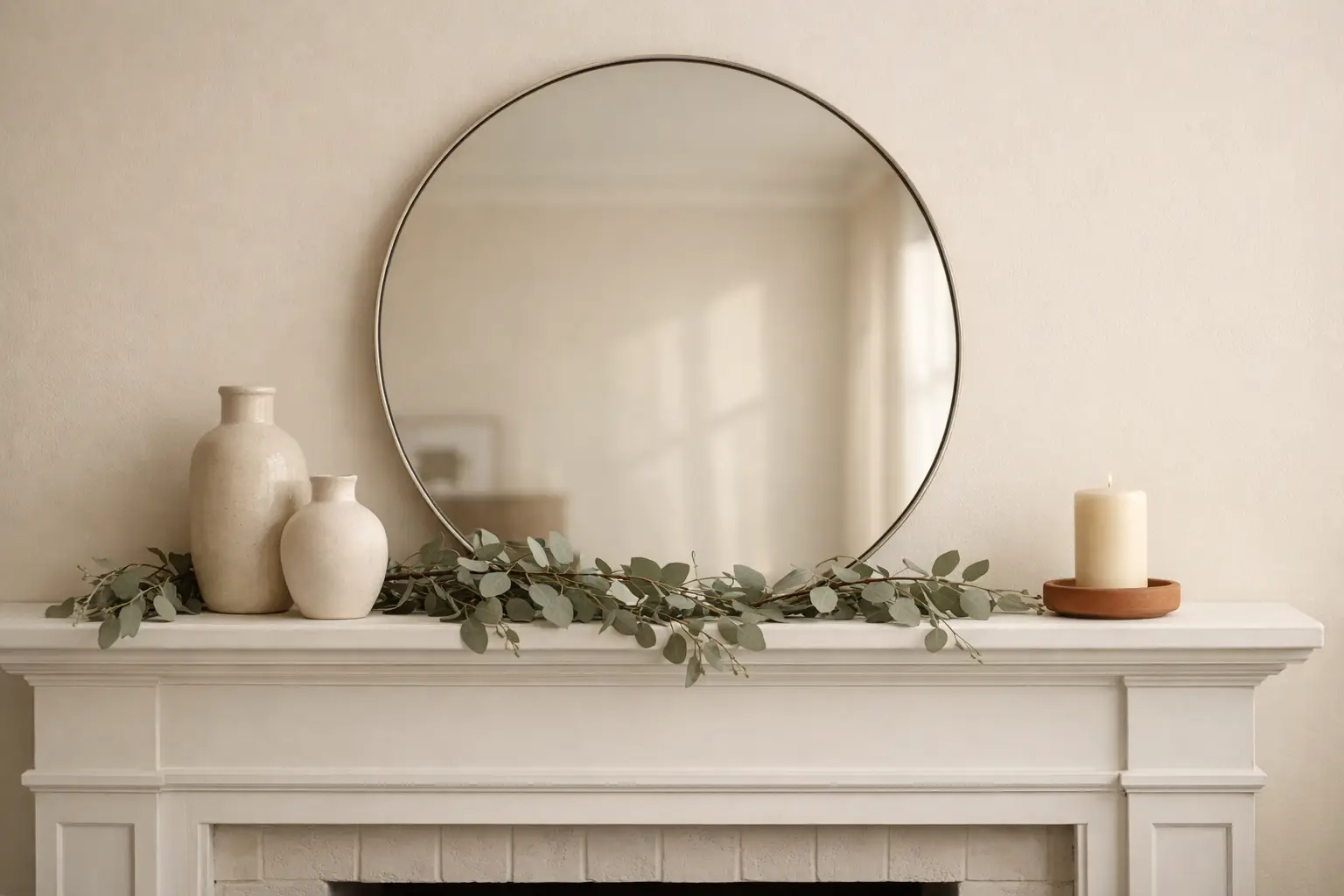 Style a Neutral Spring Mantel with Restrained Simplicity