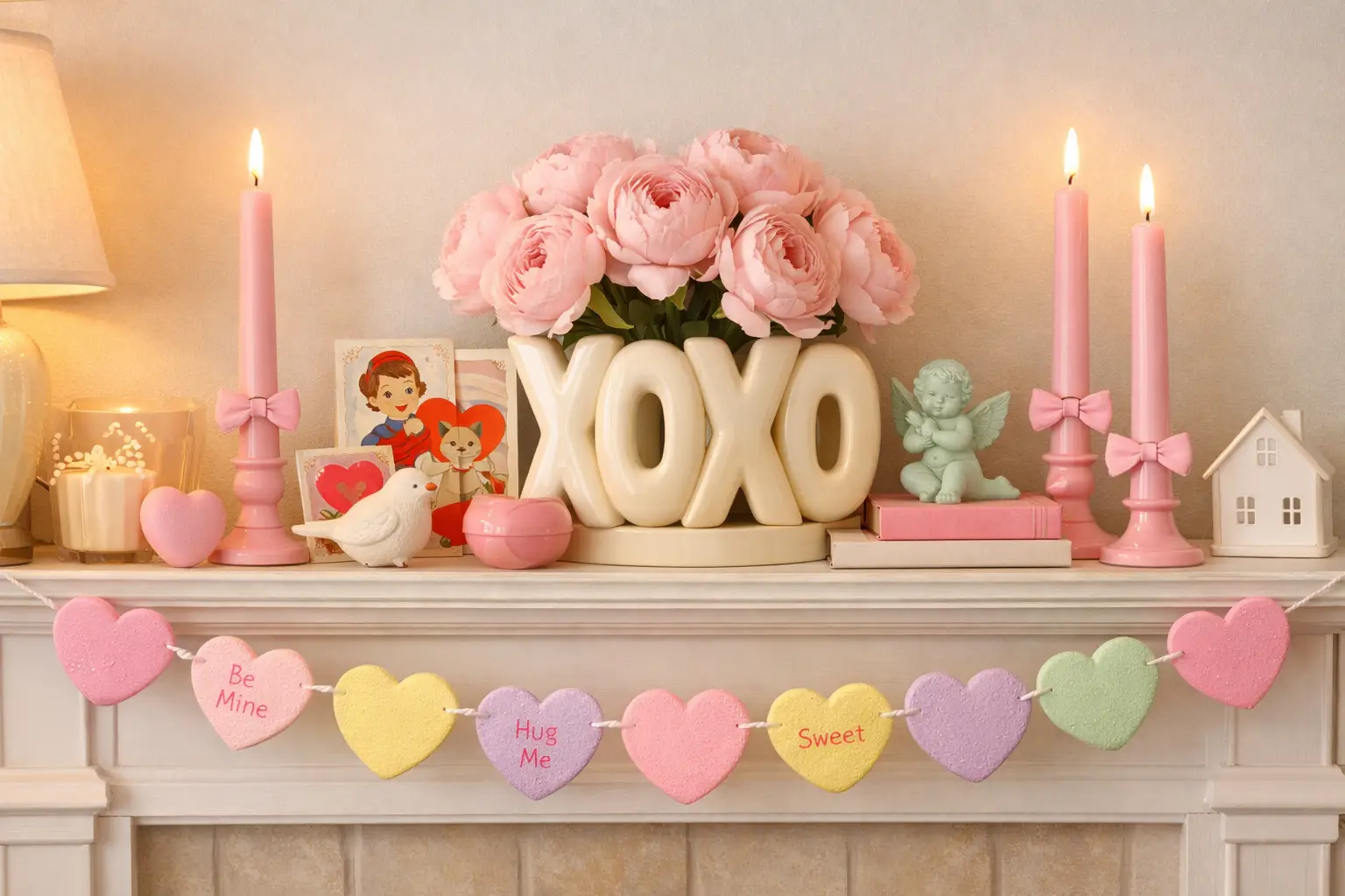 The Conversation Heart Pastel Color Mantel