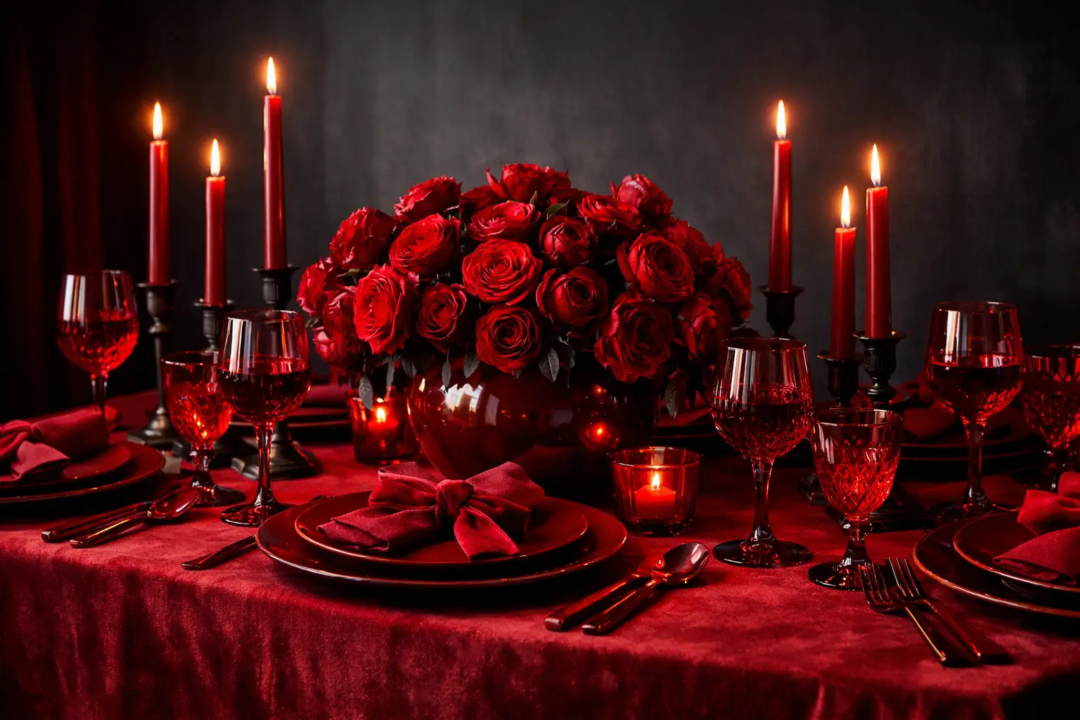 The Dramatic All-Red Monochrome Tablescape