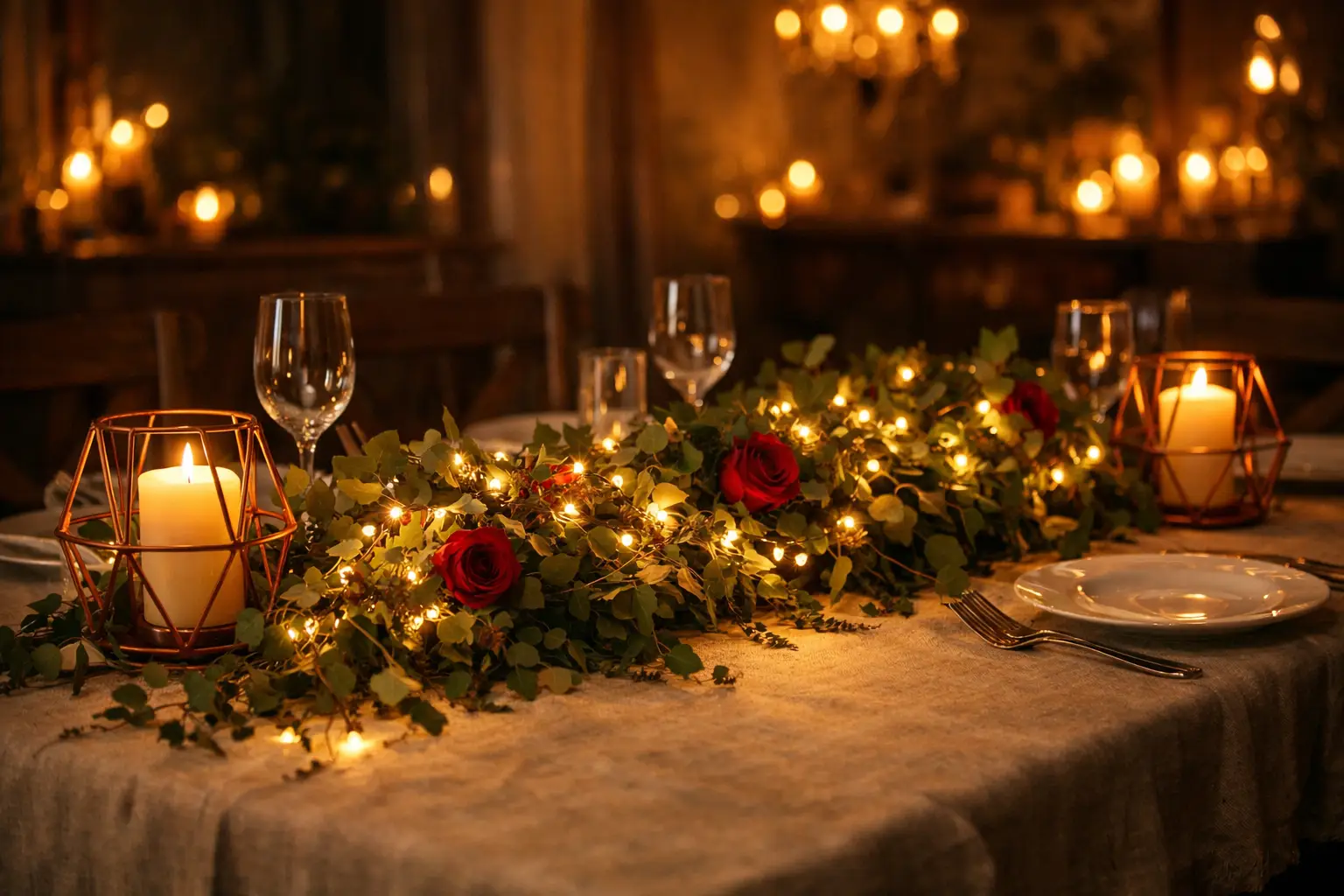 The Fairy Light and Greenery Enchanted Tablescape