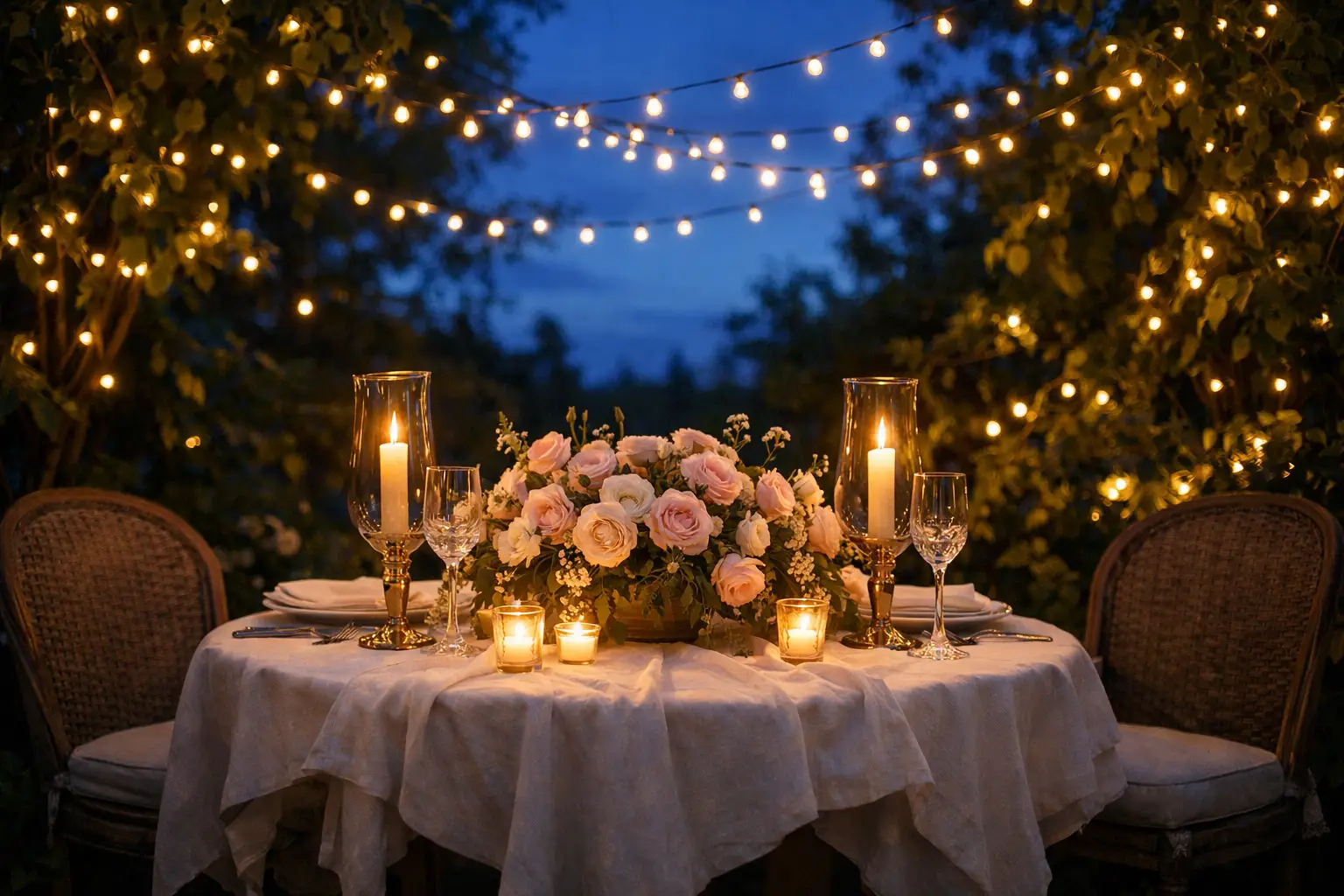 The Outdoor Candlelit Garden Valentine Tablescape