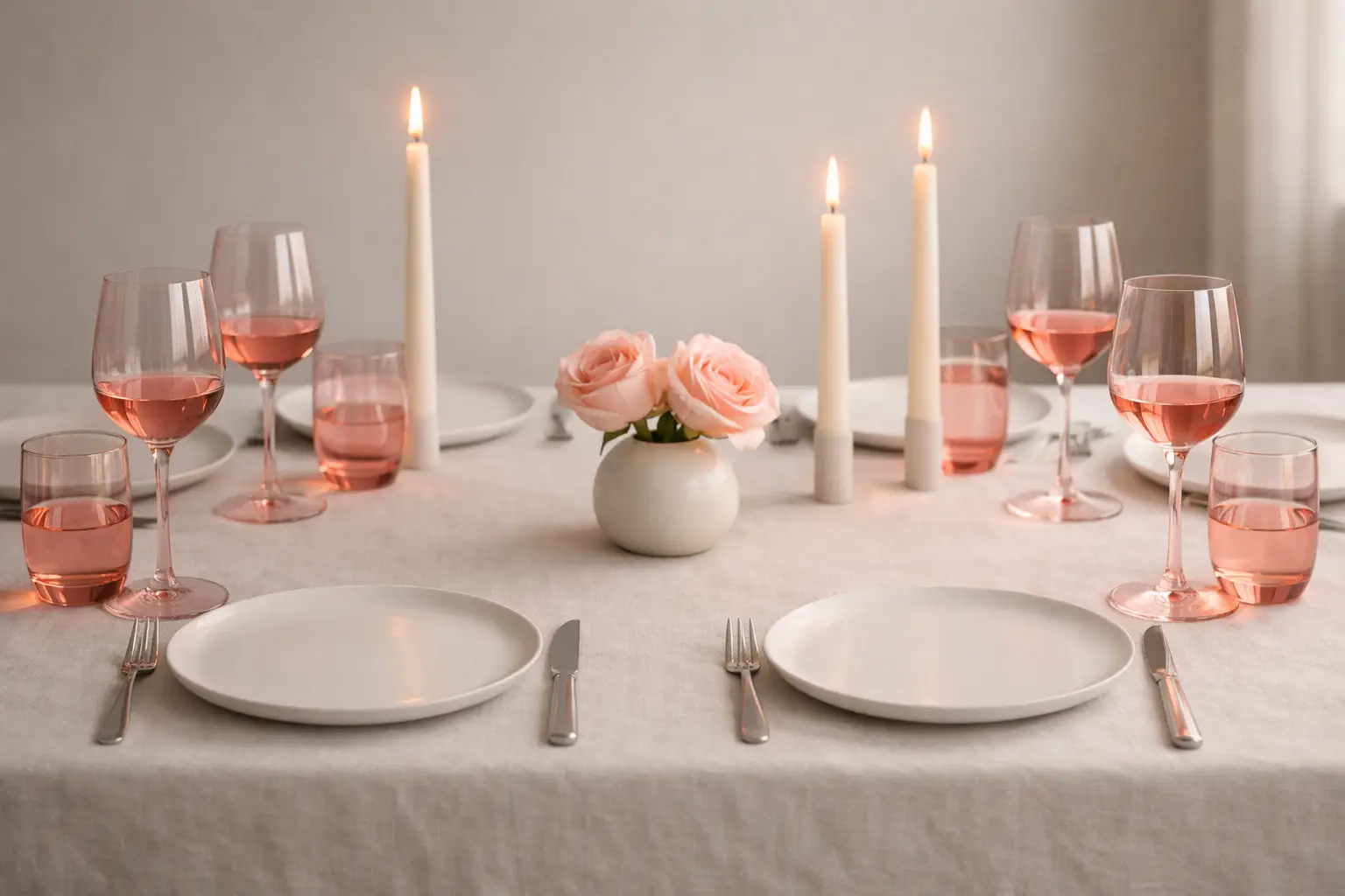 The Tinted Glassware Modern Minimalist Tablescape