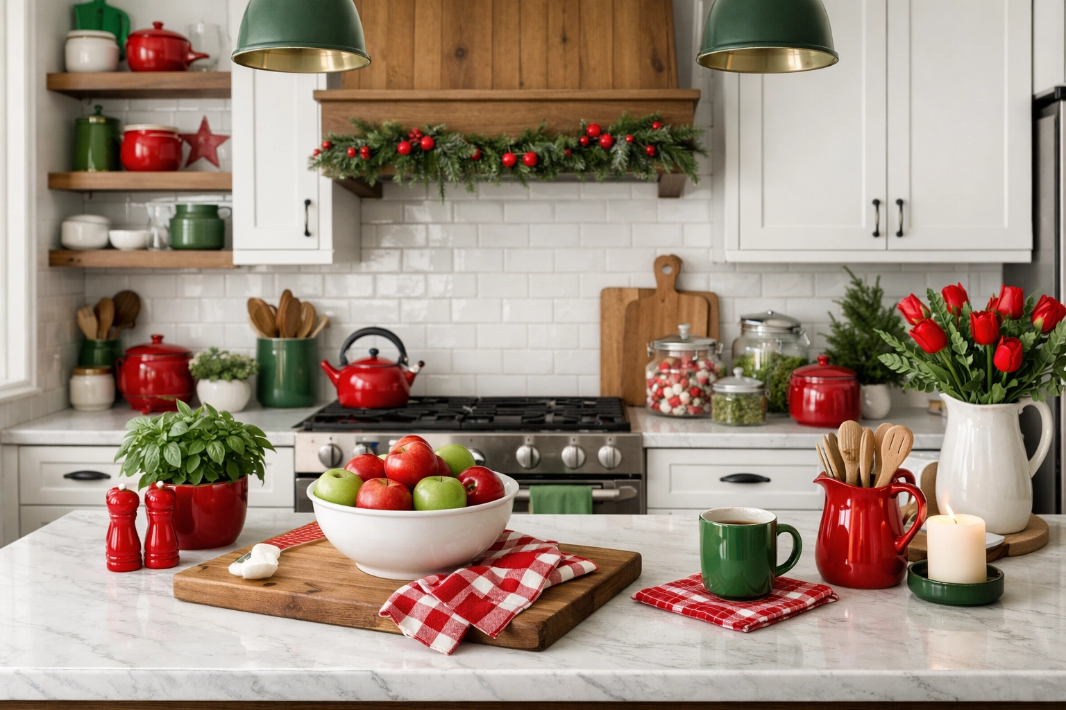 Use Red and Green Color Accents