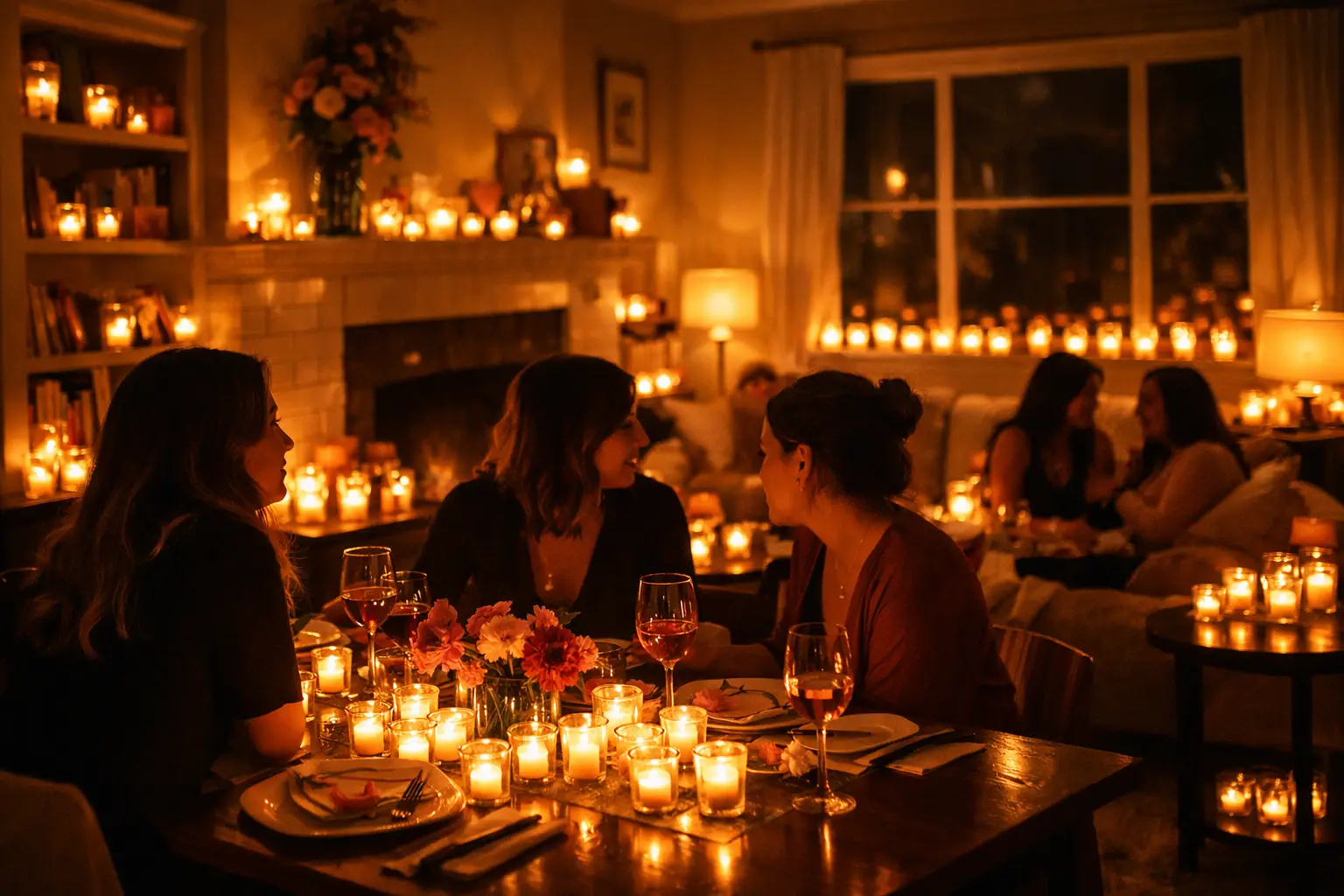 Use Votive Candles Throughout the Space for Intimate Glow