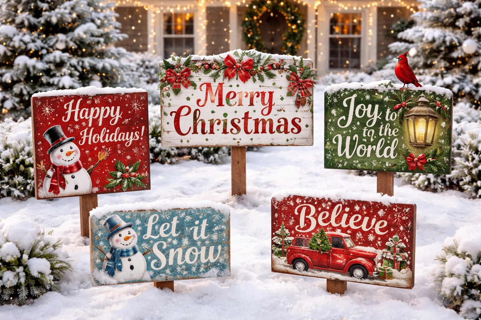 Wooden Christmas Yard Signs