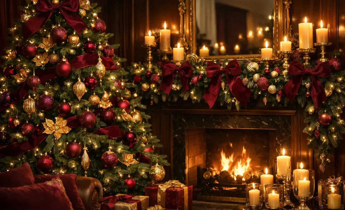 20 Burgundy Christmas Decor Themes for Luxury Style