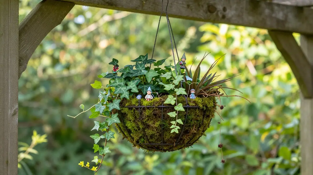 Build a Fairy Garden Inside a Hanging Basket