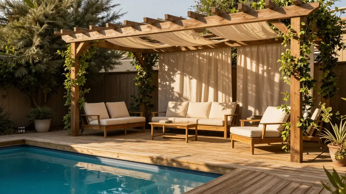 Classic Wood Deck with Pergola