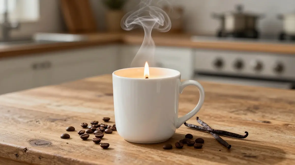 Coffee Bean and Vanilla Mug Candle