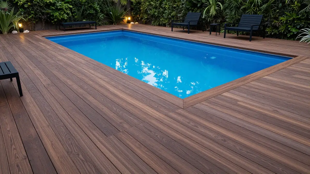 Composite Wood Deck Around the Pool