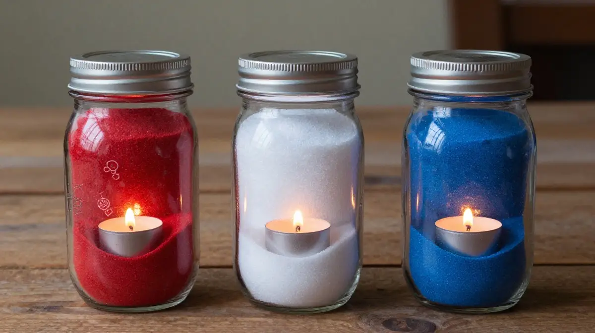 Create a Mason Jar Flag Display
