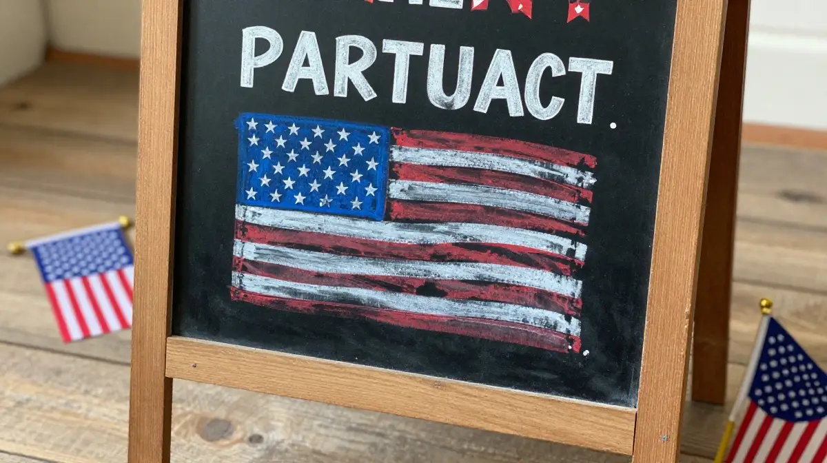 Design a Patriotic Chalkboard Sign