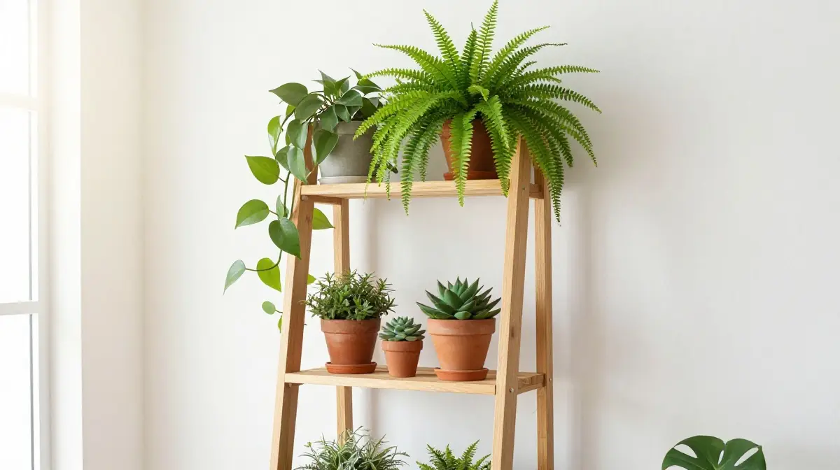Display Plants on a Ladder Shelf