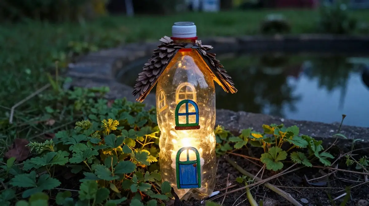 Fairy House from Recycled Bottles