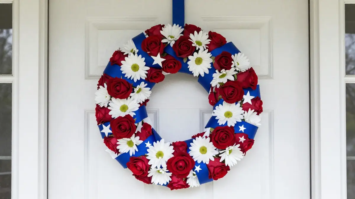 Hang a Red, White, and Blue Wreath on Your Front Door