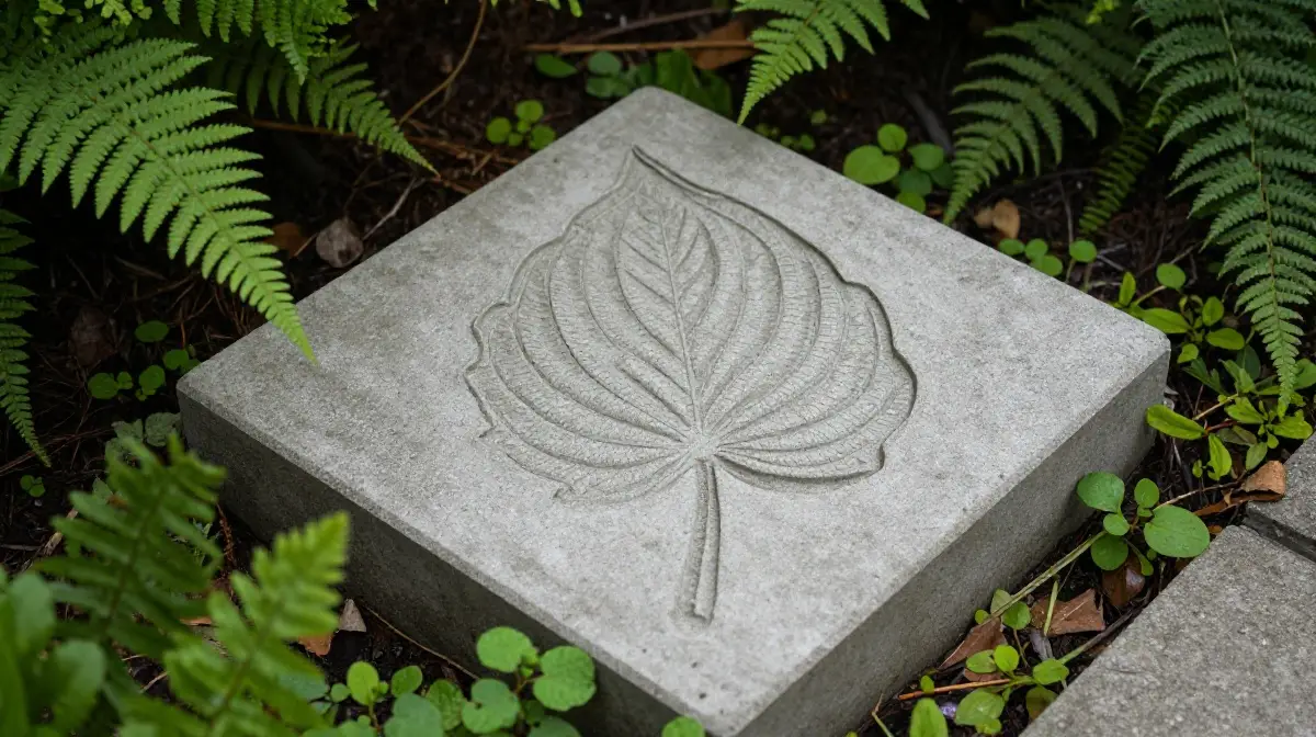 Leaf Print Concrete Stones