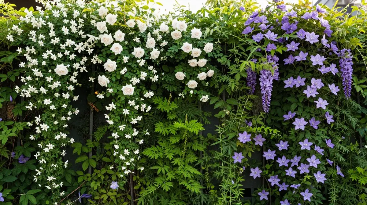 Living Green Wall with Climbing Plants