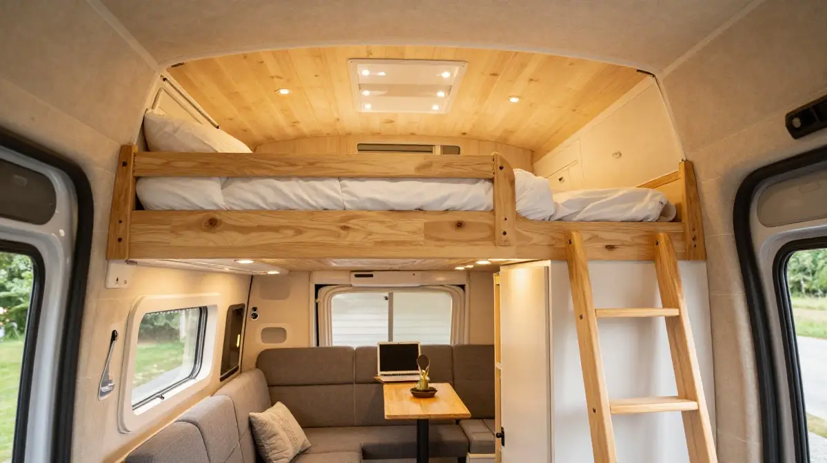 Loft Beds Over a Living Area