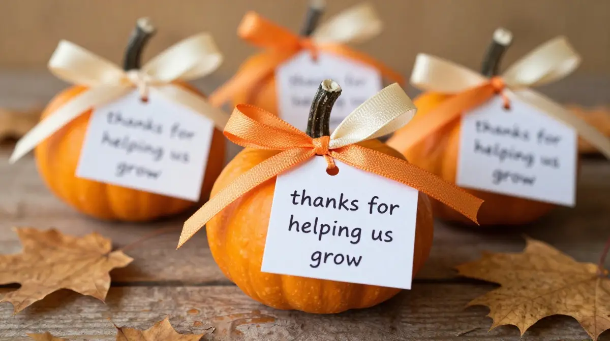 Mini Pumpkin Favor with Personalized Tag