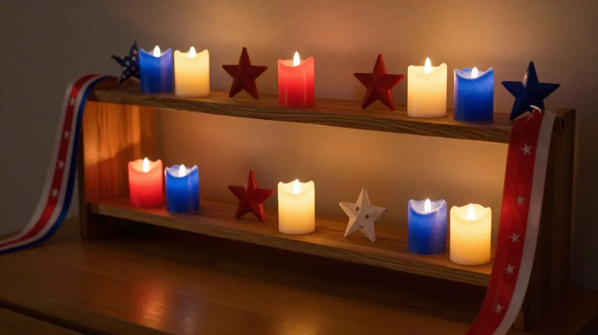 Place Themed LED Candles on Shelves and Tables