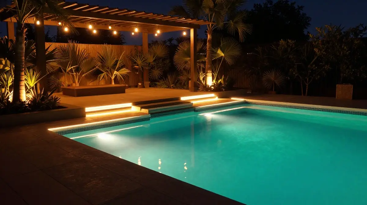 Pool Deck With Integreted Lighting