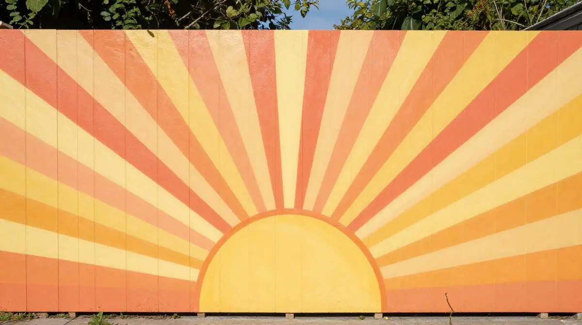 Rainbow and Sunburst Mural