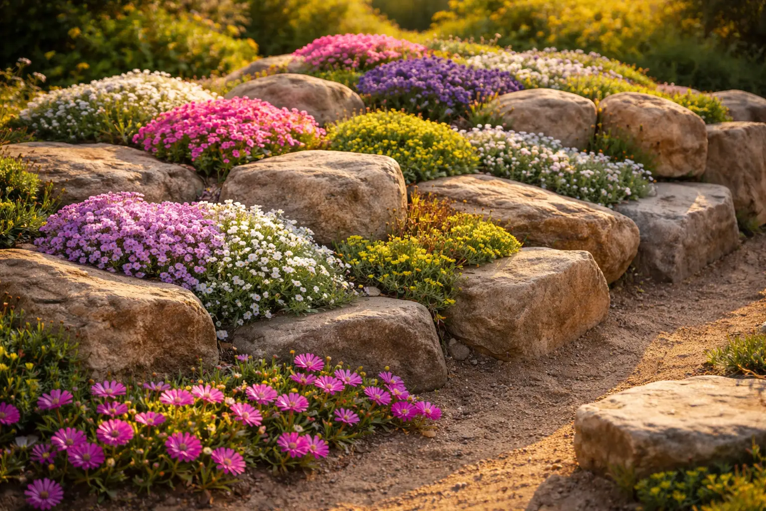 Raised Rock Garden Flower Bed