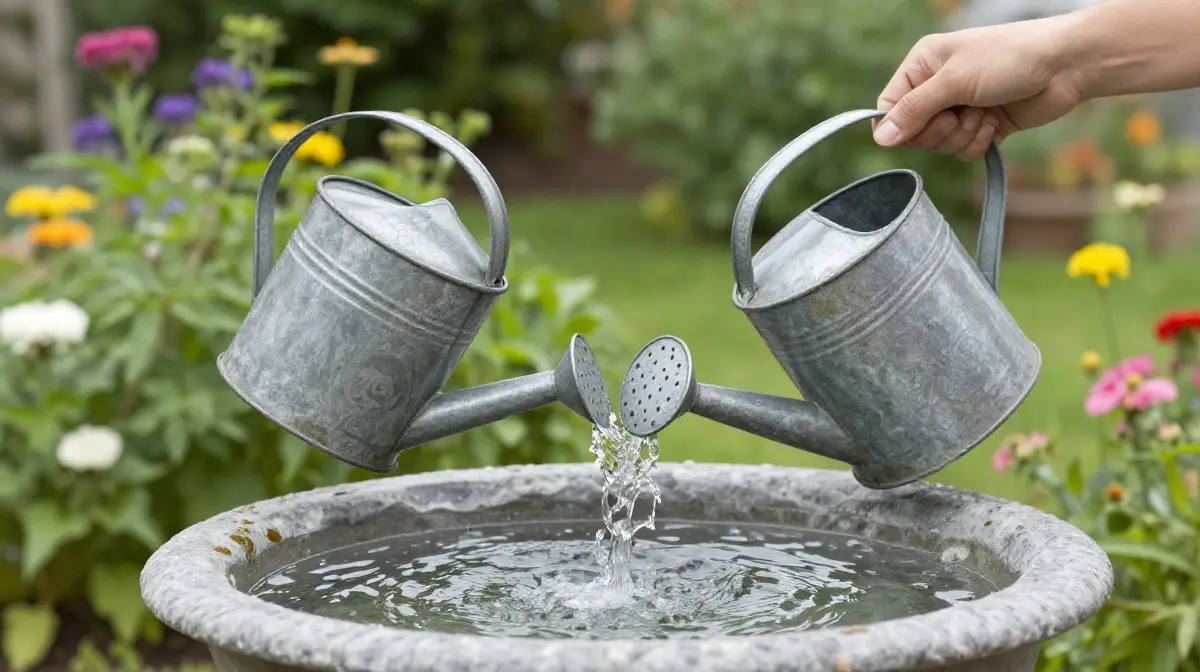 Recycled Watering Can Fountain
