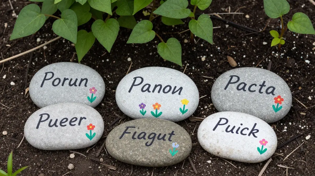 Painted Rock Plant Markers