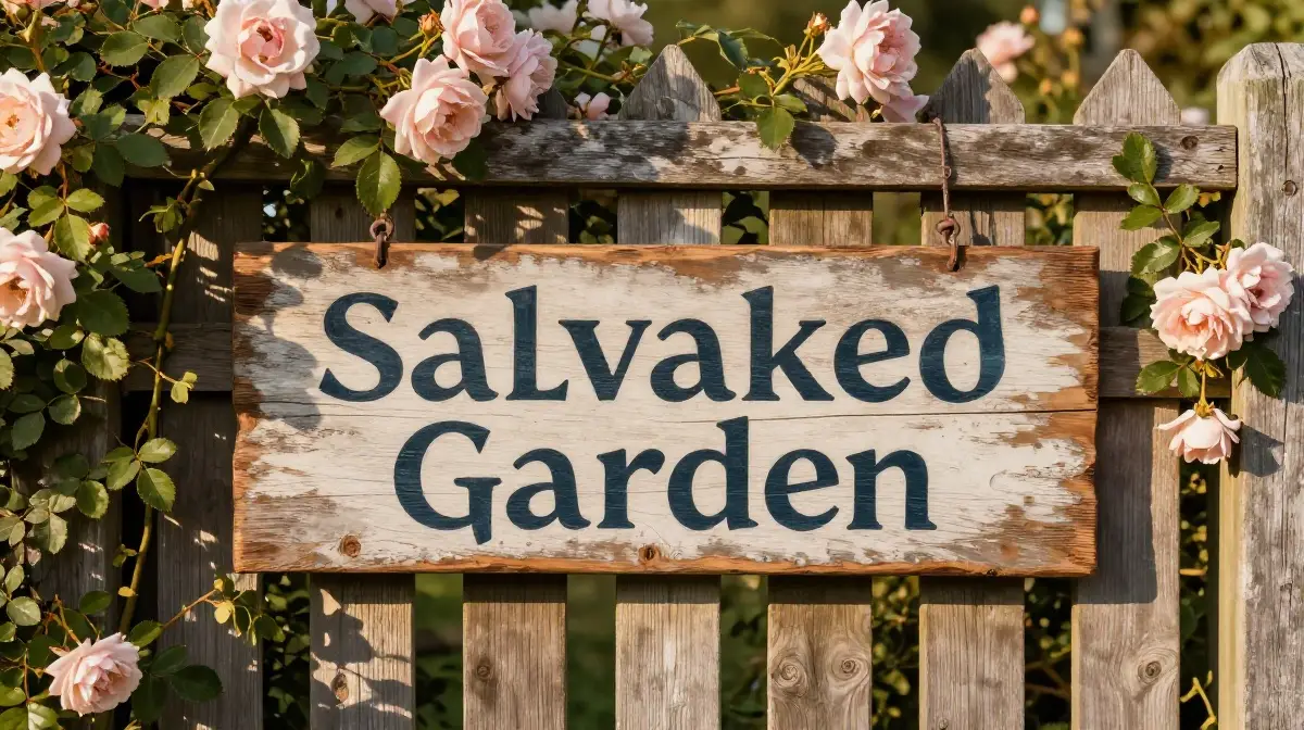 Salvaged Wood Garden Sign