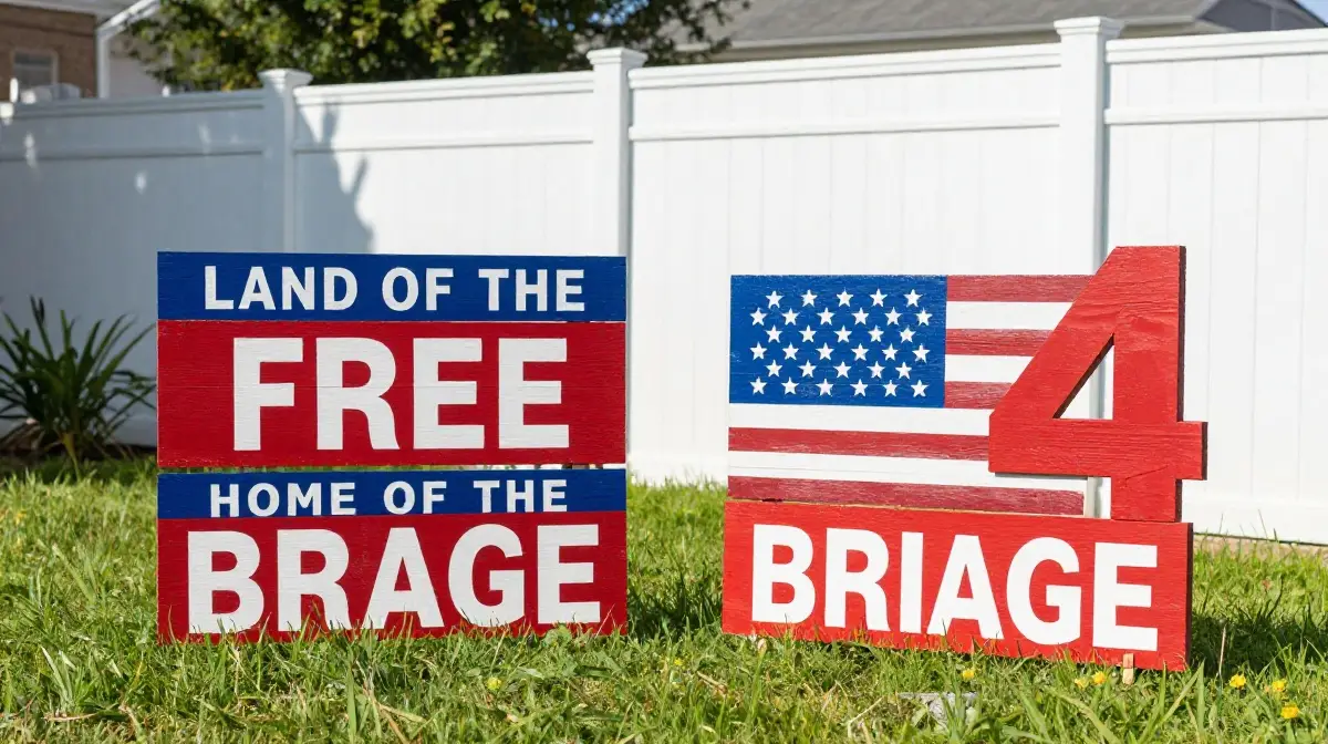 Set Up Patriotic Yard Signs